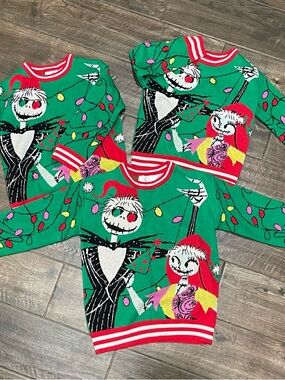 Christmas Disney Jack Skellington & Sally Soft Sweater sizes 3/4 5/6 7/8